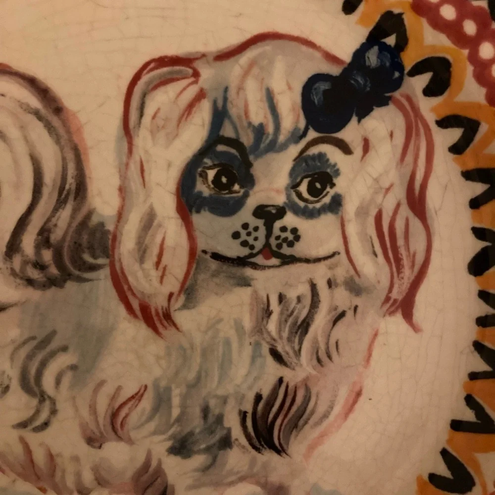 Anthropologie Nathalie Lete French Dog Dinner Plate
